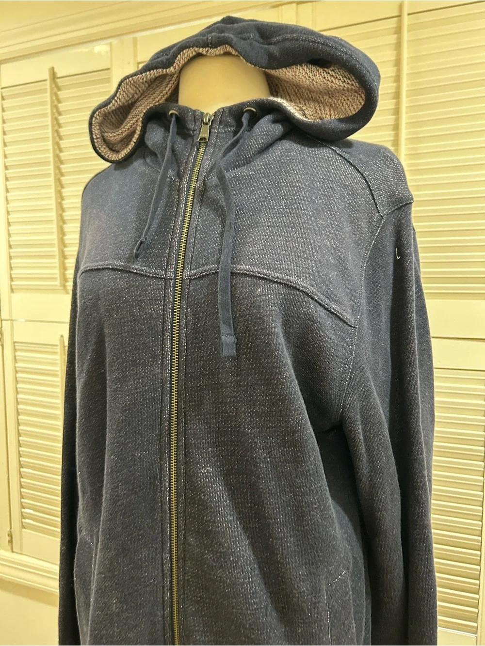 Banana Republic Men's Navy Hooded Zip Sweater
